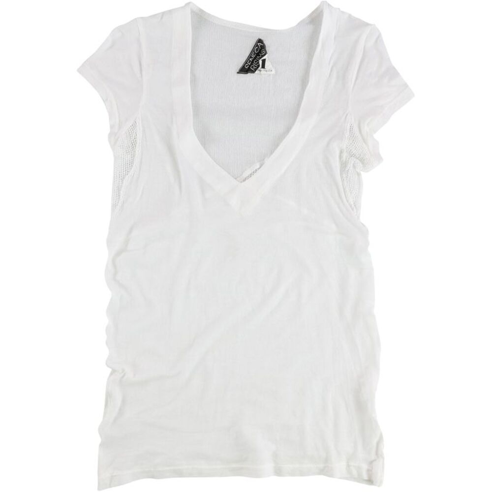 Seneca Rising Womens Solid Basic T-Shirt, White, Plus Size, 1X, DM